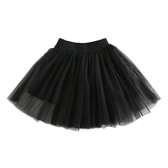 AWZXDE Girls Summer Skirt With Flared A Line Waistband Casual Party Dress Tutu For Toddler Kids 2 10Y Black