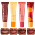 thumbnail image 1 of Dulele Bálsamo labial Mantequilla 4 colores Péptido hidratante Brillo labial teñido Aceite de brillo labial voluminoso Cuidado nutritivo de los labios con ingredientes naturales Alivia y suaviza los l, 1 of 5