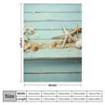 thumbnail image 4 of COMIO Starfish Seashell Sherpa Blanket,Conch Sea Shell Blanket Coastal Animal Throw Blanket for Bed Chair Retro Rustic Farmhouse Blanket Teal Wooden Striped Fuzzy Blanket Kids Boys Girls, 4 of 6
