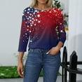 thumbnail image 4 of yunLCZ Women's Button Down Shirts Plus Size 4th Of July Tops For Women 3/4 Sleeve Spring And Patriotic Top Women Neck Festival Blouses Clothes Going Out Fashion Clothes, 4 of 4