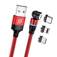 thumbnail image 2 of Jja Magnetic Charging Cable 3 In 1 360180 Rotation Magnetic Phone Charger 3a Nylon Braided Detachable Fast Charger Data Transfer Cable For Micro Usb T, 2 of 5
