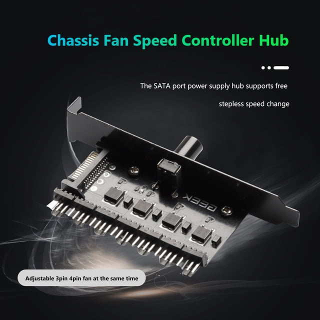 Centro De Ventilador 1 a 7 12V PC Case Fan HUB Splitter Computer Controlador de velocidad de 4 pines y 3 pines