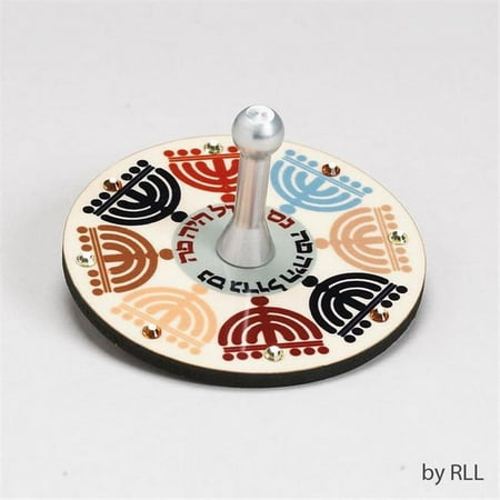 Rite Lite LTD DREB-525-M Collectors Draydel, Wood & Aluminum, Menorah Design, 2.25 in.