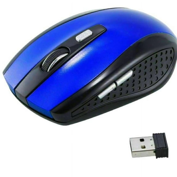 2.4GHz Wireless Optical Mouse Mice & USB Receiver for PC Laptop Computer DPI - Blue