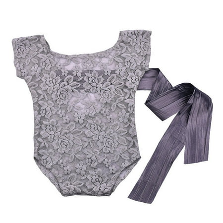 

ãTOTOãBaby Care Baby Girls Photography Props Lace Bow Romper Princess Clothes