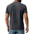 thumbnail image 4 of Iaqnaocc Henley Shirts for Men Short Sleeve Casual Washed Denim Tee Vintage Summer Tops Trendy Oversized Wash Tshirt Gray M, 4 of 4