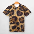 thumbnail image 3 of Aesthetic Leopard Print Men Zipper T-shirt Summer Casual Short Sleeve T-shirt Top, 3 of 7