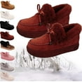 thumbnail image 2 of Womens Boots Round Head Thick Sole Orthopedic Arch-Support Wool Thick Warm Cotton Shoes, Women's Winter Snow Boots (Red,8), 2 of 3