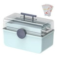 thumbnail image 1 of Caja de almacenamiento de primeros auxilios Yinane Organizador transparente de 3 niveles gran capacidad multifuncional azul, 1 of 7
