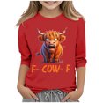 thumbnail image 2 of Cowsor Girls Sweatshirts Kids Cute Graphic Crewneck Pullover Tops Xmas Long Sleeve Holiday Shirts, 2 of 4