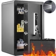 thumbnail image 3 of Single Door cu.ft  Box with Key Lock  Password &; Fingerprint   Lock Box with Fireproof Bag  Key Rack  LED Light  and Shelves for Money  Documents  Jewelry  and Valuables, 3 of 6