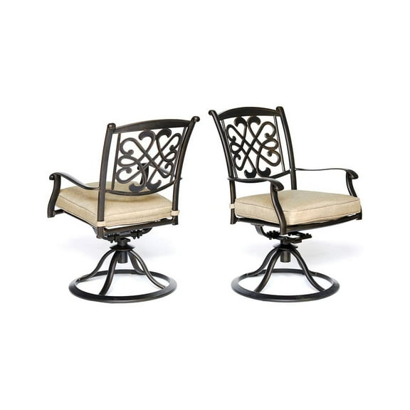 Claire and Barry ALSACE Deep-cushioned Patio Swivel Rocker Chair, Weather-resistant, 360-spin - 2 piece set