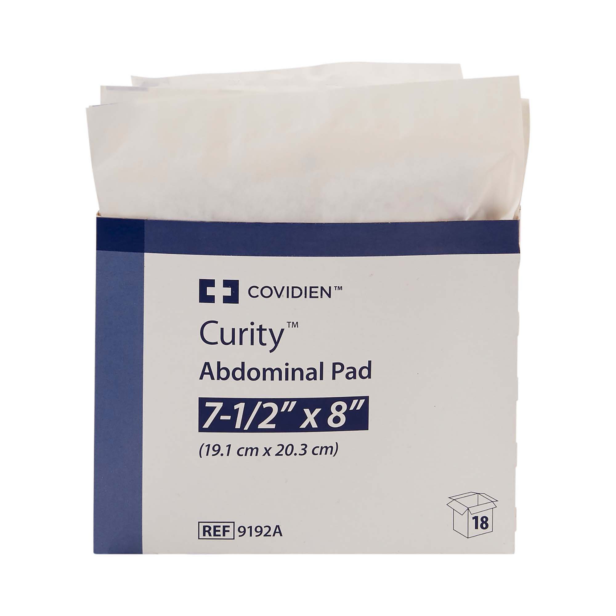 Curity Abdominal Pads, Sterile Gauze Dressing, 7 1/2 in x 8 in, 18 Count, 12 Packs, 216 Total