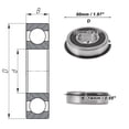 thumbnail image 4 of Unique Bargains Roulements à Billes à Rainures Profondes 62/22NR2RS 22x50x14mm P6 Double Joint en Caoutchouc Roulements Lubrifiés 1 Pce Roue Universelle pour Voiture Scooter Planche à Roulettes Noir, 4 of 6