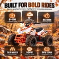 thumbnail image 5 of IVFJFV Powered 4 Wheeler,500W Electric 4 Wheeler with Dual Speed Adjustment,36V Four Wheeler Max 15 MPH, Front & Rear Shock Absorbers, All-Terrain Tires and Safety Disc Brake,ORANGE, 5 of 8