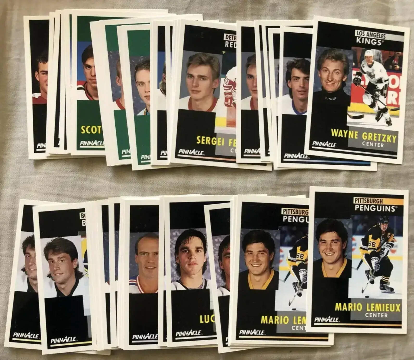 46 1991-92 Pinnacle NHL Hockey cards Pavel Bure Wayne Gretzky Jaromir Jagr Mario Lemieux Patrick Roy Joe Sakic
