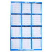WRISTBIQUE Dry Erase Wall Calendar 2026 Yearly Planner Blue Paper for General Users 1 Set
