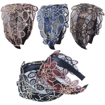 5 Pcs Flowers Headbands Women Hair Head Bands Wide Lace Embroidered Headband Hollow Headband Fashion Hair Band for Women Girls