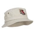 thumbnail image 5 of Hiking Shoes Patched Washed Bucket Hat - Beige S-M, 5 of 5