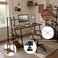 thumbnail image 3 of 39.5" Computer Desk with Shelves and 3-Tier Storage Bookshelf, Laptop PC Work Table Writing Desk for Small Spaces, Brown, 3 of 9