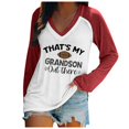 thumbnail image 1 of WEAIXIMIUNG Chemises de Maternité Boutonnées Femmes Décontractées Légères Col Rond Chandails en Molleton Manches Longues Imprimé Graphique Football Pull T-Shirt, 1 of 4