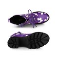 thumbnail image 5 of BLISSFUL STEP Women's Printed Platform Block Heel Combat Boots Purple 8, 5 of 8