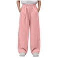 thumbnail image 6 of Miluxas Soft Pants for Girl Culottes Capris Wide Leg Palazzo Boho Pants Trousers Pink 15-16 Years, 6 of 6