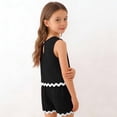 thumbnail image 2 of Vornjynx Girls Outfit Sets 2 Piece Crew Neck Tank Tops and Stretchable Shorts with Pockets Sleeveless Soft Trendy Summer Casual Clothes Black Size 5-6T, 2 of 10