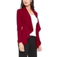 thumbnail image 3 of Women's Long Sleeve Open Front Blazer Solid Office Jacket, 3 of 8