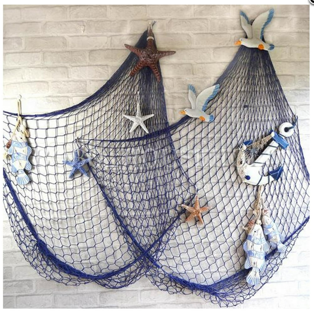 Mediterranean Style Decorative Fish Net 39"x78" Unique Room Party