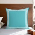 thumbnail image 4 of Teal Geometric Pillow Covers 16x16 Inch, White Greek Key Design Abstract Modern Art Linen Pillowcase with Invisible Zipper, Decorative Throw Pillow Covers Cushion Case for Couch Sofa Bed Living Room, 4 of 9