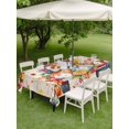 thumbnail image 3 of Outdoor Tablecloth with Umbrella Hole and Zipper, Fall Rectangle Table Cloth 52x70 Inch Waterproof Tablecloth, Retro Thanksgiving Truck Pumpkin Maple Leaf Picnic Table Cover for Patio Camping, 3 of 7
