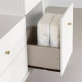 thumbnail image 4 of South Shore Dylane, Mid-century Glam Changing Table with Drawers and Open Storage, Pure White, 4 of 7