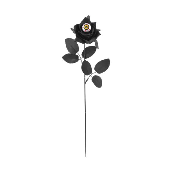 Artificial Halloween Eyeball Rose Stem Bendable Steel Wire Faux Spooky Rose Pick For Vase Floral Arrangement Gothic Home Halloween Party Table Decor(Shape A-44x10cm)