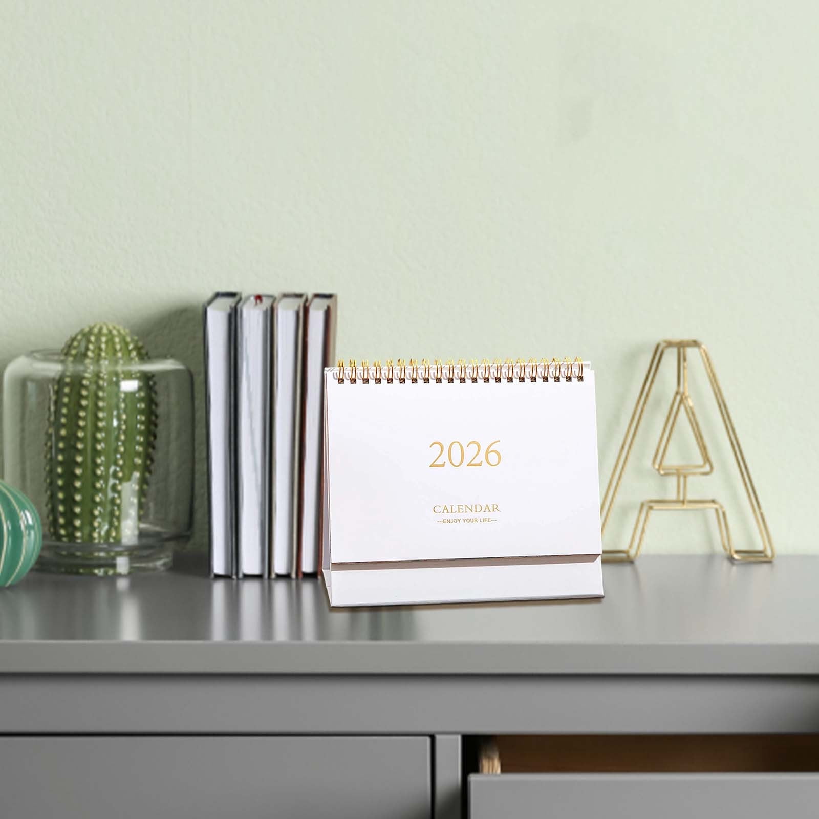 Yunuuuoa 3 Packs 2026 Desktop Calendar, Minimalist Office Planner with Borders, Memo Note for Productivity, Modern Desk Organizer, Office Supplies, Desk Accessories, Gift for Professionals