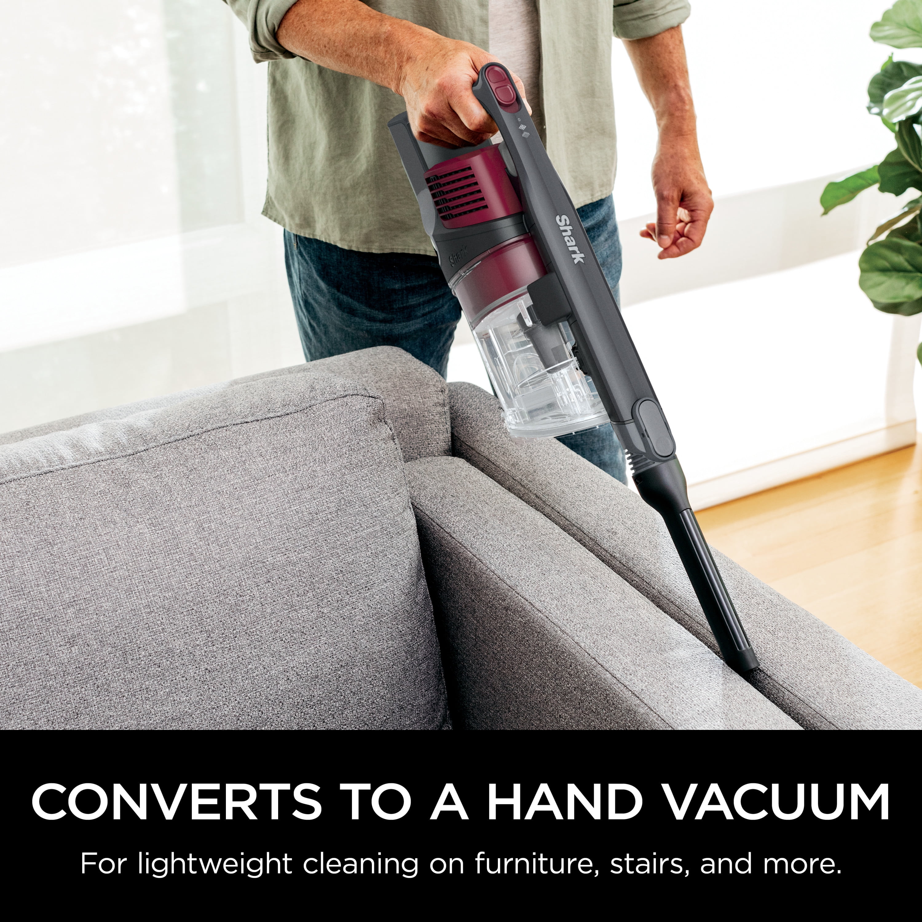 Shark Pet Plus Cordless Stick Vacuum, Pet Friendly, 40 Min Run Time, IZ162H Magenta