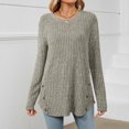thumbnail image 4 of Usmixi Winter Sweater for Women Knitted Pullover Tops for Women Loose Casual Round Neck Thin Lightweight Sweater Tunic Casual Solid Sweater Fall Long Sleeve Tops 2023, 4 of 7