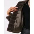 thumbnail image 5 of INSPIRE CHIC Women's Faux Fur Turn Down Collar Open Front Cropped Fluffy Jacket L Coffee, 5 of 6