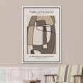 thumbnail image 3 of PixonSign Framed Canvas Print Wall Art Pablo Picasso Brown Geometric Line Art Abstract Shapes Illustrations Modern Art Decorative Minimal Relax/Calm for Living Room, Bedroom, Office - 16"x24" WHITE, 3 of 5