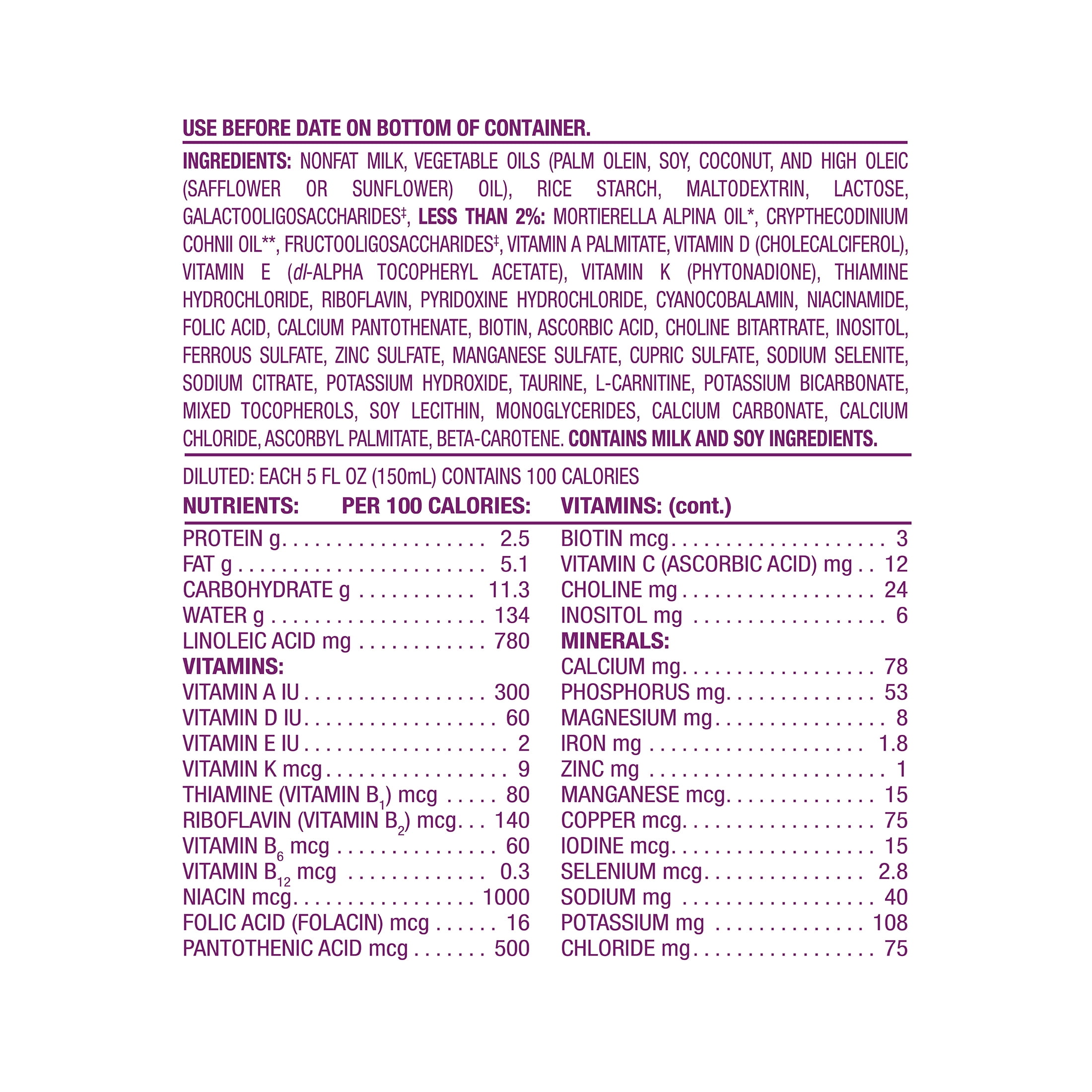 parents choice formula with rice starch