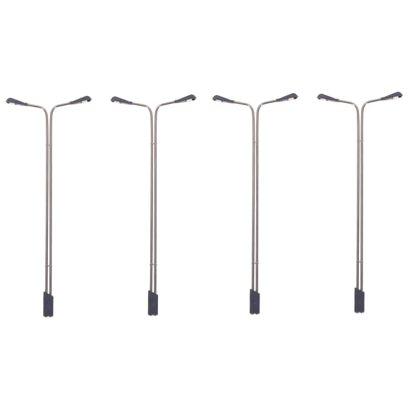 Unique Bargains Model Railway LED Lamppost Lamps White 1/75 Scale 13cm 5.12inch 3V 4Pack