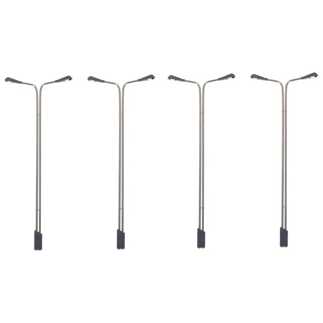 Unique Bargains Model Railway LED Lamppost Lamps White 1/75 Scale 13cm 5.12inch 3V 4Pack