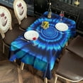 thumbnail image 2 of Blue Tie Dye Spiral Pattern Rectangle Tablecloth 60"x120",Waterproof Polyester Rectangle Table Cloth, Wipeable Spillproof Polyester Tablecloth for Dining, Camping, Indoor and Outdoor, 2 of 6
