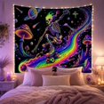 thumbnail image 2 of Moon Stars Cosmic with Filled Tiny Skeletal Figure, Spooky Gothic for Gothic Decor Fans, Dark Art Decor, Halloween Gift, Tapestry Wall Hanging for Bedroom and Dorm, 2 of 7