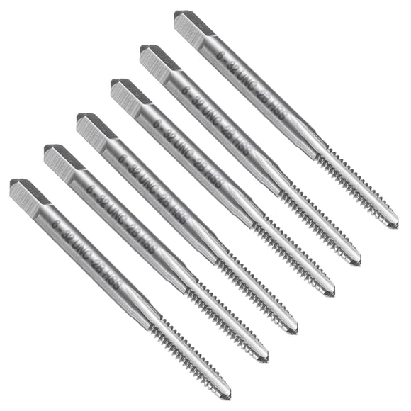 Uxcell 6pcs Straight Flute Thread Tap, 6-32 UNC AS Screw Threading Tapping Tool Machine Taps