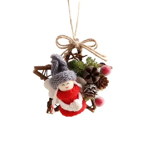 geerera Mini Christmas Wreath, Door Hanging Arrangement, Small Holiday Decor Props, for Indoor Tree Decorating, Festive Home Dress Up