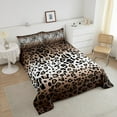 thumbnail image 4 of Leopard Print Bedding Set Twin,Brown Black Cheetah Print Comforter Set ,Wild Animal Skin Comforter Sets,Safari Ombre Texture Bed Sets with 1 Pillowcase, 4 of 5