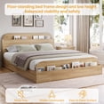 thumbnail image 5 of Bed Frames with Storage Headboard, Farmhouse Platform Bed Frame, Wood Slats Support, Noise Free, No Box Spring Needed, 5 of 6