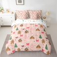 thumbnail image 2 of Homewish Kawaii Gingerbread Man Twin Bedding Sets 7-Piece, Cartoon Christmas Cabin Bedding Comforter Set, Teens Kids Boys Girls Reversible Sheet Sets, Ultra Soft Bedroom Decor, 2 of 7