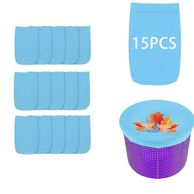 D Skimmer de Piscine Filtre Chaussettes Maille Fine Écran pour Skimmer de Piscine hors Sol et Creusé Panier Filet Couleur Bleue Matériau Nylon Extensible Réutilisable pour Nettoyage Feuilles Débris Cheveux Herbe Taille D